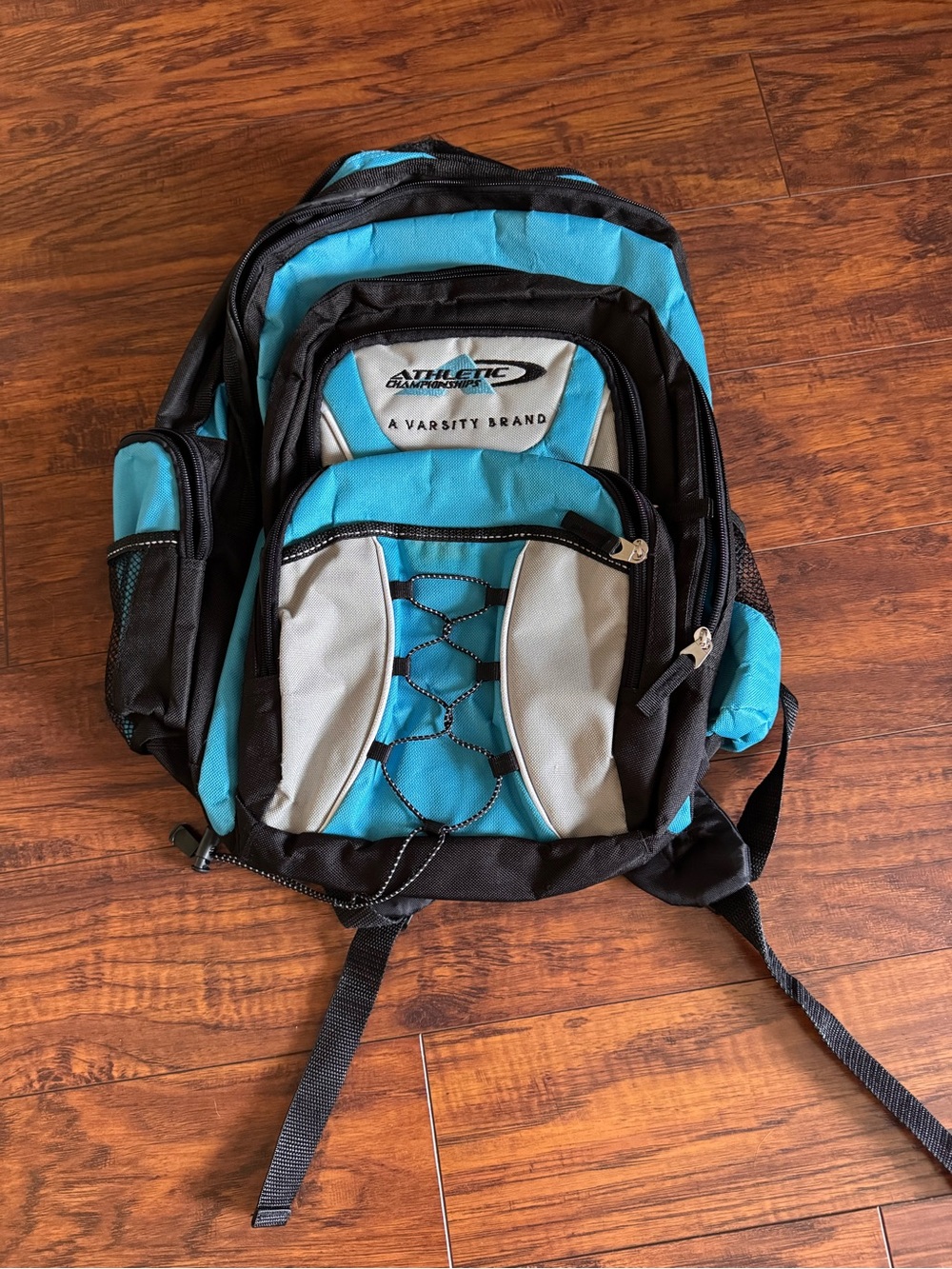 Athletic Works Men's Black, Blue and Gray Multi-Compartment Backpack